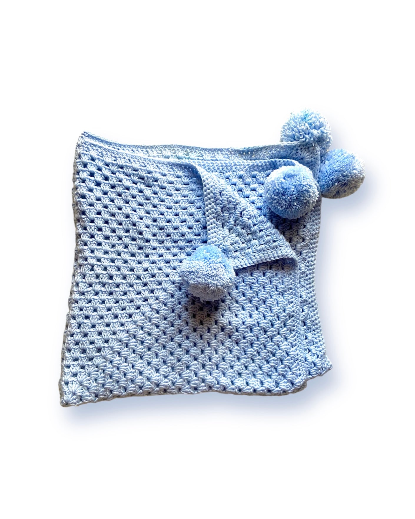 Pompoms Blanket (Baby blue)