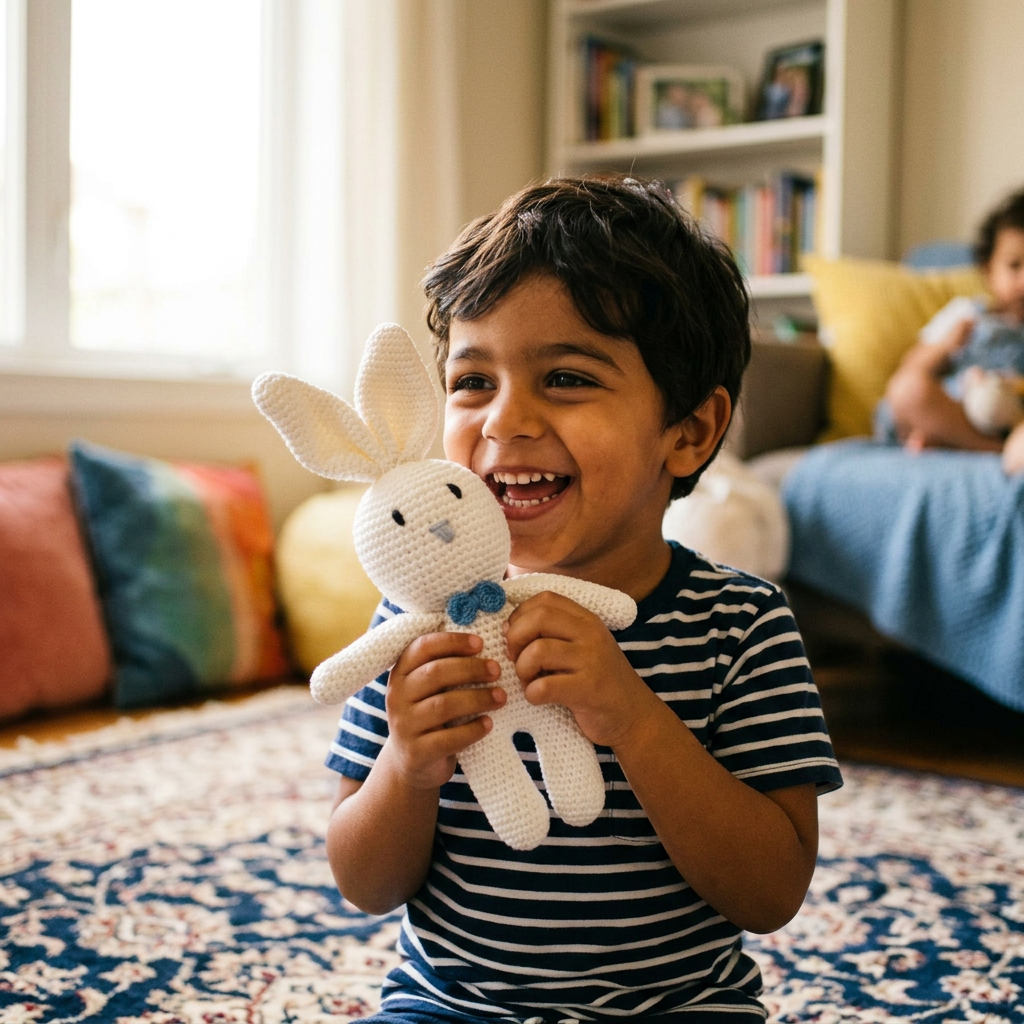 White Boy Bunny Toy