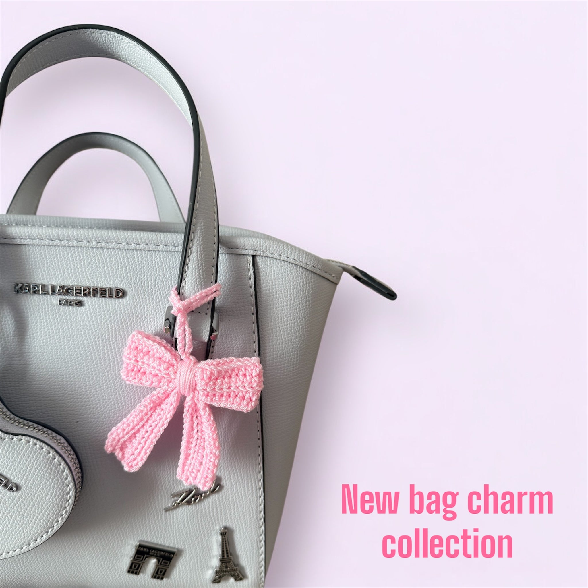 Pink Bow Bag Charm