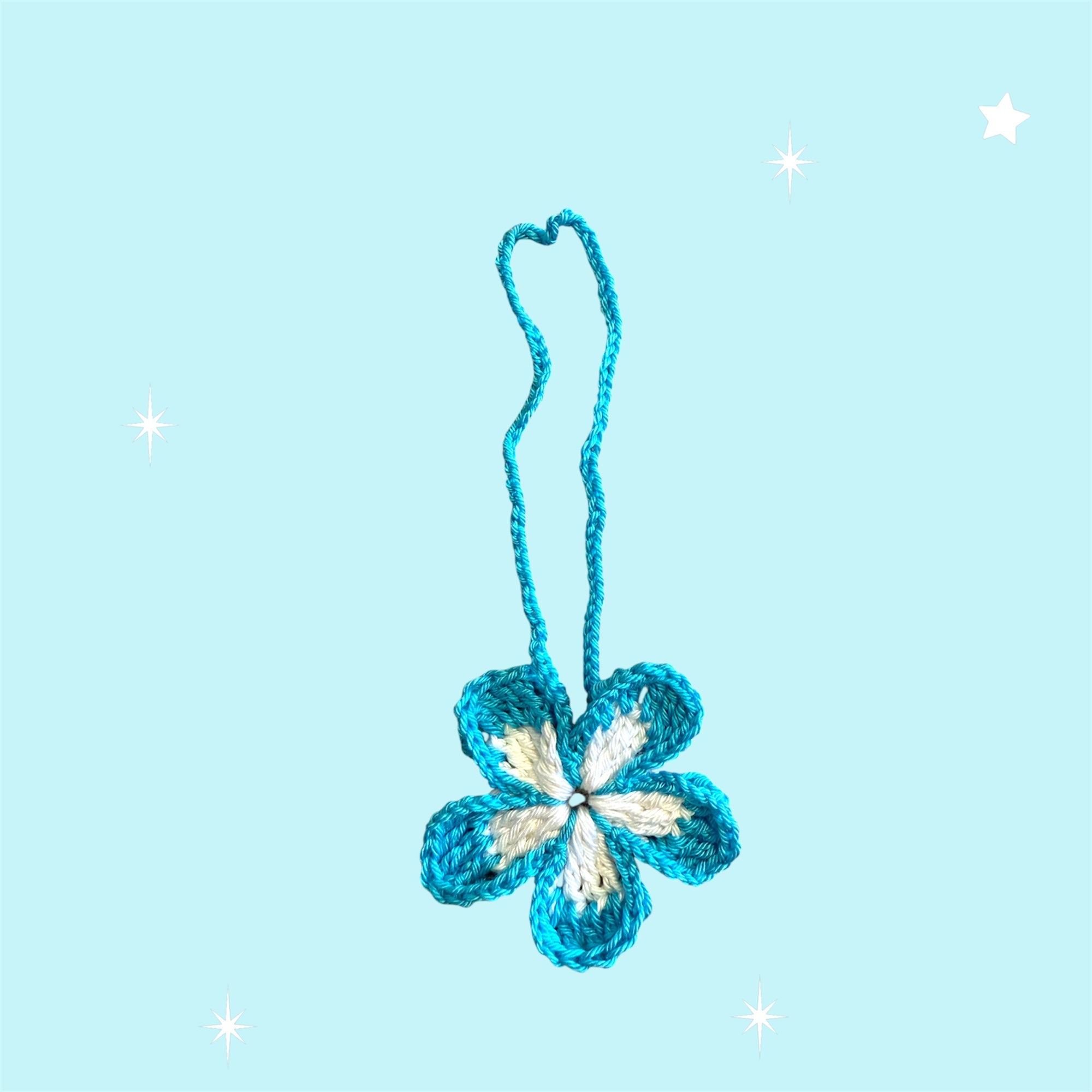 Blue Flower Bag Charm