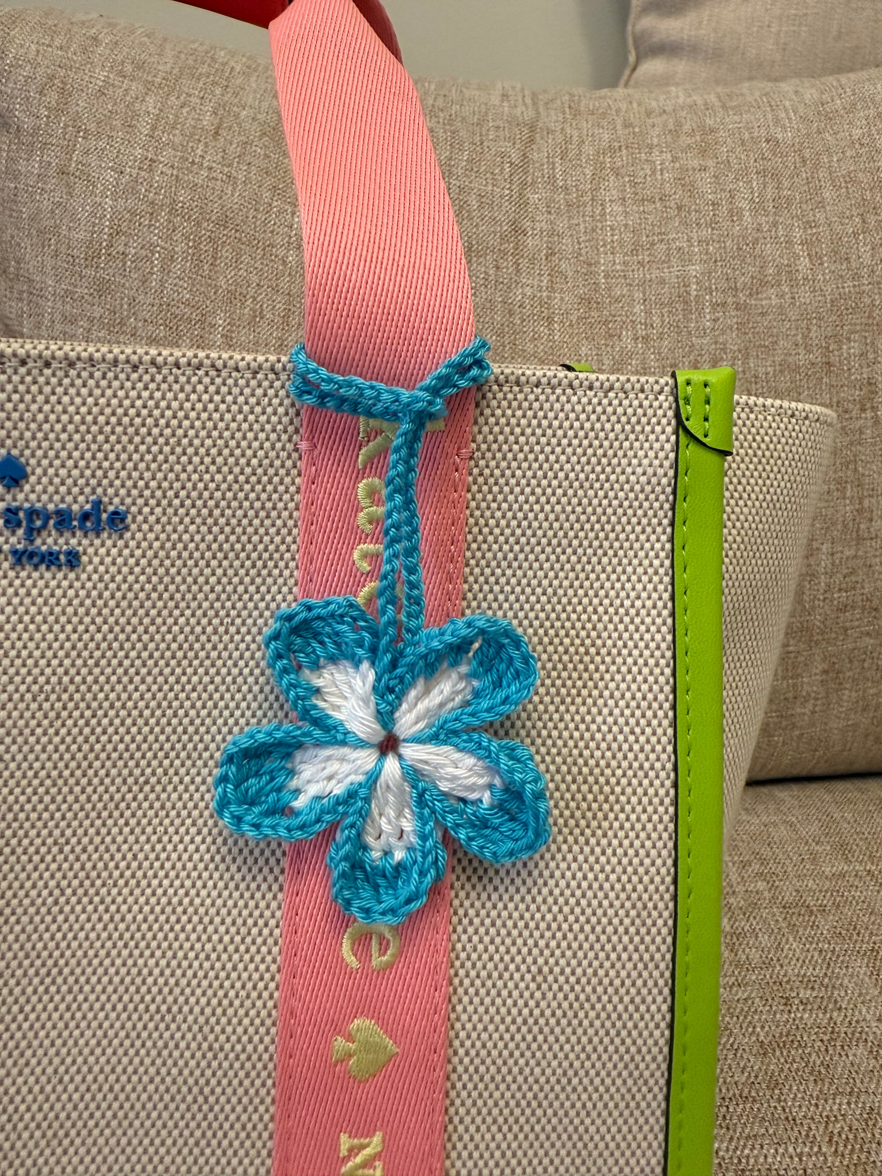 Blue Flower Bag Charm