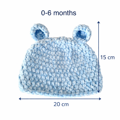 Blue Baby Bear Hat (EXTRA SOFT)