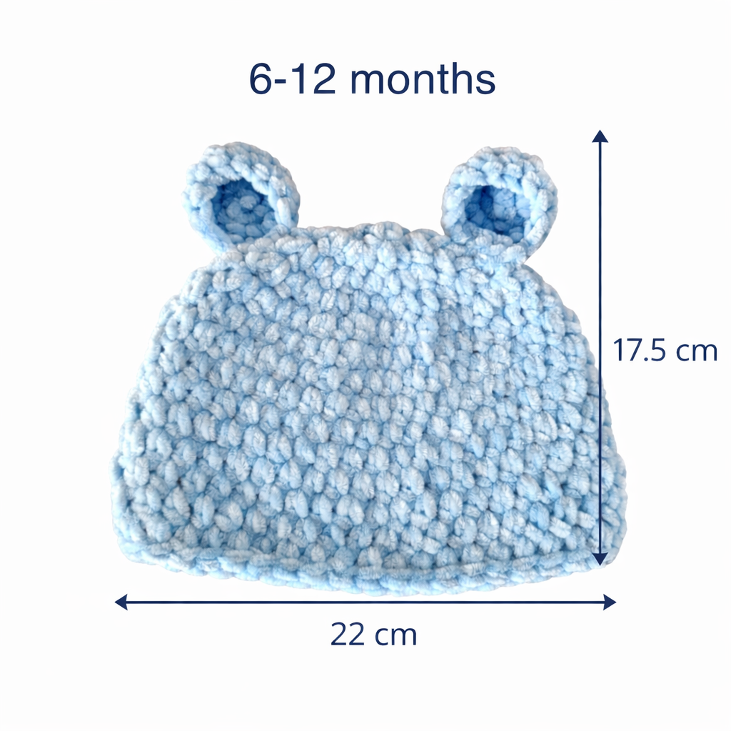 Blue Baby Bear Hat (EXTRA SOFT)