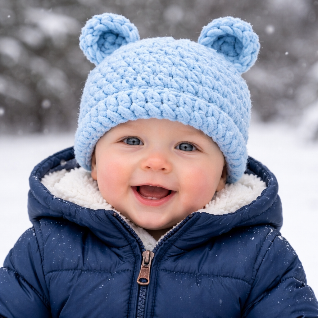 Blue Baby Bear Hat (EXTRA SOFT)
