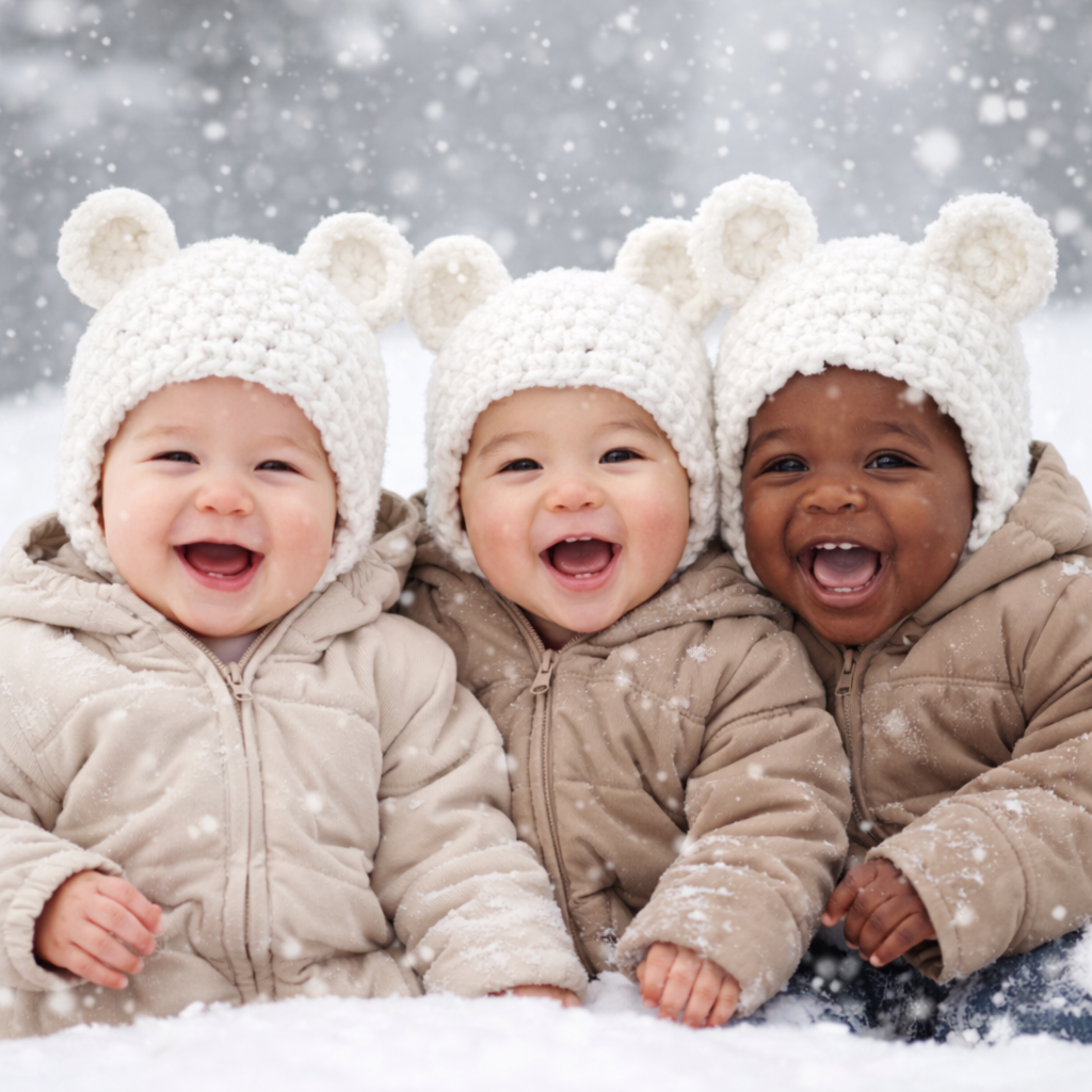 White Baby Bear Hat (EXTRA SOFT)