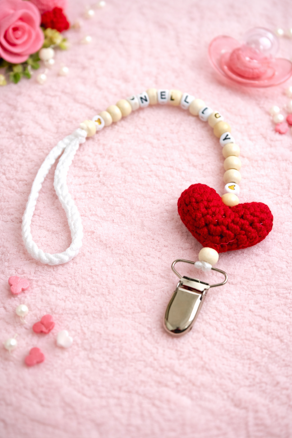 Heart Pacifier Clip Holder