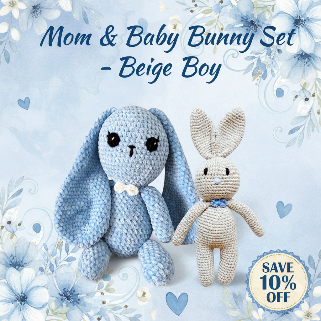 Mom & Baby Bunny Set - Clean Design