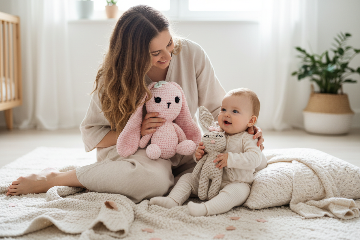Mom & Baby Bunny Set - Beige Girl
