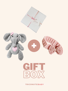 ‘Girl Elephant Toy + Bow Headband’ Gift Box