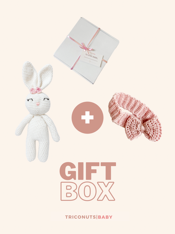 ‘White Girl Bunny Toy + Bow Headband’ Gift Box